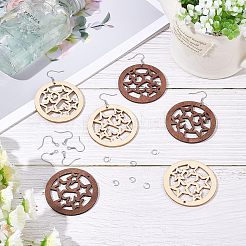 DIY Wooden Dangle Earring Making Kits&nbsp;DIY-FH0002-82