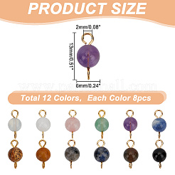 96Pcs 12 Colors Natural & Synthetic Mixed Gemstone Connector Charms&nbsp;PALLOY-HY00039