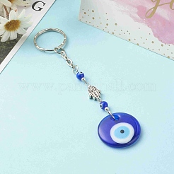 Handmade Lampwork Evil Eye Keychain&nbsp;KEYC-JKC00264-03