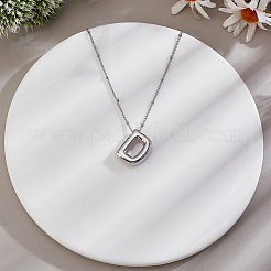 1pc Brass Chain with Alloy Letter Pendants Necklaces&nbsp;NJEW-LP0001-41D-P