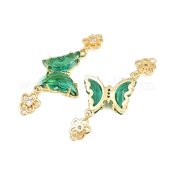 Brass Micro Pave Cubic Zirconia Connector Charms&nbsp;CU-CBACDF6-01G-15