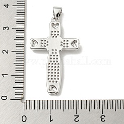 Rack Plating Brass Micro Pave Cubic Zirconia Pendants&nbsp;KK-F869-14P