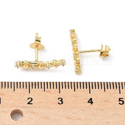 925 Sterling Silver Clear Cubic Zirconia Stud Earrings&nbsp;EJEW-Q032-01G-G