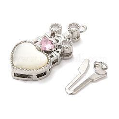 Brass Micro Pave Cubic Zirconia Box Clasps&nbsp;KK-A227-31P
