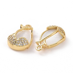 Brass Micro Pave Clear Cubic Zirconia Pendants&nbsp;ZIRC-F133-04G