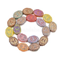 Painted Glass Beads Strands&nbsp;GLAA-F133-03