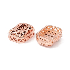 Eco-friendly Brass Micro Pave Cubic Zirconia Multi-strand Links&nbsp;KK-D076-05B-RG