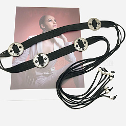 Alloy Coin Microfiber Wrap Waist Belts&nbsp;AJEW-WH20060-73A