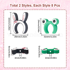 116Pcs 2 Styles Rabbit/Frog Food Grade Silicone Focal Beads&nbsp;SIL-SC0002-34