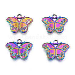 Rack Plating 304 Stainless Steel Pendant Rhinestone Settings&nbsp;STAS-N098-219M
