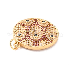 Eco-Friendly Brass Micro Pave Cubic Zirconia Pendants&nbsp;KK-K268-34G