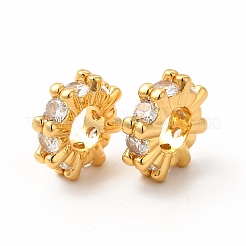 Brass Glass Spacer Beads&nbsp;X-KK-A178-06G