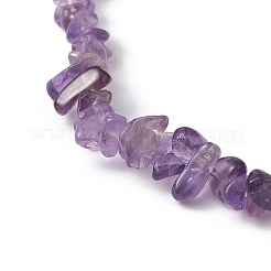 Natural Amethyst Chips Beaded Stretch Bracelets for Women&nbsp;BJEW-JB10046-06