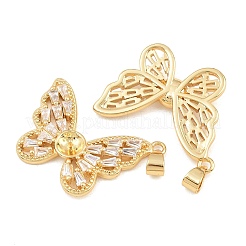 Brass Micro Pave Cubic Zirconia Peg Bails&nbsp;CU-CBA908F-03G