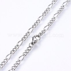 Non-Tarnish 304 Stainless Steel Figaro Chain Necklaces&nbsp;NJEW-F227-03-01