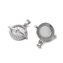 Brass Micro Pave Cubic Zirconia with Glass Pendants&nbsp;KK-Z103-01P