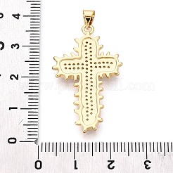 Brass Micro Pave Clear Cubic Zirconia Pendants&nbsp;KK-N268-90G