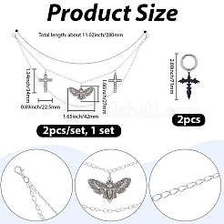 4Pcs 2 Styles Brass Twisted Chains & Alloy Shoes Charms Sets&nbsp;HJEW-BM0001-09