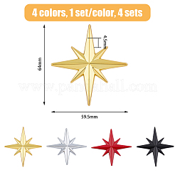 4Pcs 4 Colors 3D Zinc Alloy Car Decoration Stickers&nbsp;STIC-FH0001-13