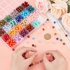 24 Colors Round Imitation Gemstone Acrylic Beads&nbsp;OACR-PH0004-09C