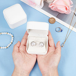 2Pcs PU Leather Rings/Earrings Storage Box with with Lint&nbsp;AJEW-BBC0002-23B
