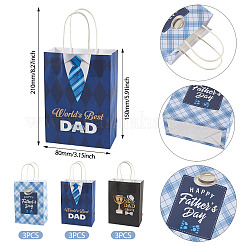 9Pcs 3 Styles Happy Father's Day Printed Paper Packing Tote Bags&nbsp;CARB-TA0001-20