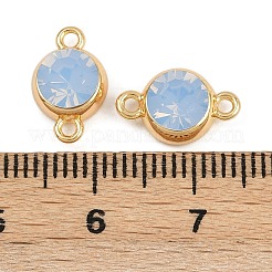 Brass Pave Cubic Zirconia Connector Charms&nbsp;KK-H078-06G-01