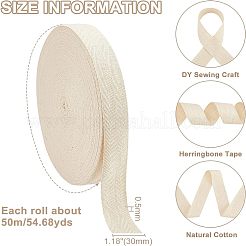 Cotton Cotton Twill Tape Ribbons&nbsp;OCOR-WH0057-30E-03