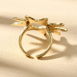 Brass Cuff Rings for Women&nbsp;RJEW-Q008-10G