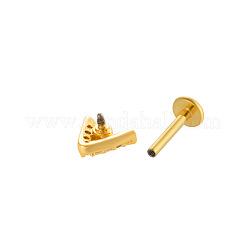 Triangle 316L Surgical Stainless Steel Clear Cubic Zirconia 17 Gauge Internally Threaded Labrets&nbsp;WGBD99E-15