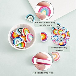 6Pcs 6 Colors Rainbow Silicone Beads&nbsp;JX322A-01