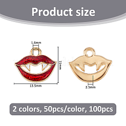 100Pcs 2 Colors Alloy Enamel Charms&nbsp;FIND-FH0016-92
