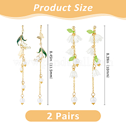 2 Pairs 304 Stainless Steel & Sterling Silver Dangle Stud Earrings&nbsp;EJEW-HS00011
