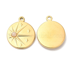 Ion Plating(IP) 316 Stainless Steel Flat Round Pendants&nbsp;STAS-K258-28G