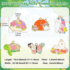 30Pcs 6 Styles Alloy Enamel Pendants&nbsp;ENAM-CJ0006-48