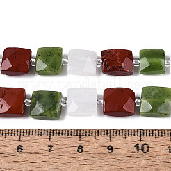 Natural Canada Jade & Red Jasper & Rainbow Moonstone Beads Strands&nbsp;G-T144-18A-01