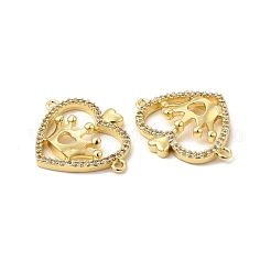 Brass Micro Pave Clear Cubic Zirconia Connector Charms&nbsp;KK-E068-VB045