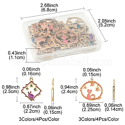 24Pcs 6 Styles Alloy Enamel Pendants&nbsp;FIND-FS0002-67