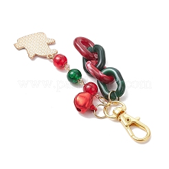 Christmas Theme Alloy Enamel & Glass Pendant Decorations&nbsp;HJEW-JM03733
