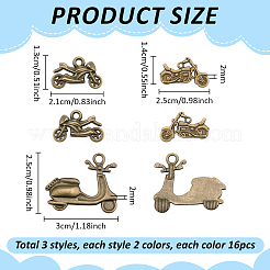 96Pcs 6 Styles Tibetan Style Alloy Pendants&nbsp;FIND-PH0060-36