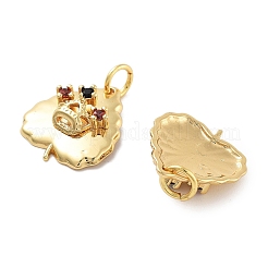 Rack Plating Brass Micro Pave Cubic Zirconia Pendants&nbsp;KK-Z071-60G