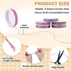50M 5 Colors Braided Polyester Cords&nbsp;OCOR-TA0003-58A