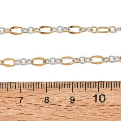 2Pcs Adejustabel Two Tone 304 Stainless Steel Oval Link Chains Necklace Making&nbsp;AJEW-JB01667