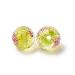 Luminous Handmade Glod Sand Lampwork Beads Strands&nbsp;LAMP-B028-03M-10mm