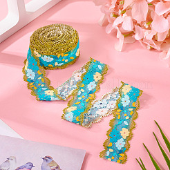 6M Polyester Flower Embroidery Lace Ribbon&nbsp;OCOR-TAC0015-14