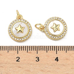 Brass Micro Pave Cubic Zirconia Pendants&nbsp;KK-A282-01G-01
