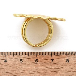 Leaf Brass Cuff Rings for Women&nbsp;RJEW-C123-05G