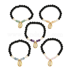 5Pcs 304 Stainless Steel Shell Shape Charm Bracelets&nbsp;BJEW-JB12270