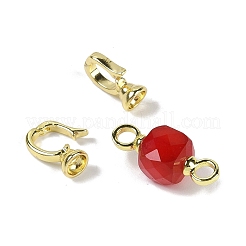 Natural Red Corundum/Ruby with Brass Fold Over Clasps&nbsp;G-G141-01G
