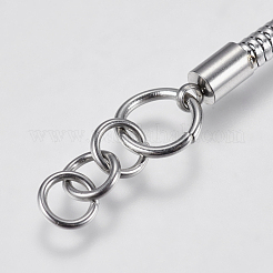 Tarnish Resistant 304 Stainless Steel Round Snake Chain Bracelet Making&nbsp;X-STAS-F139-056P-D